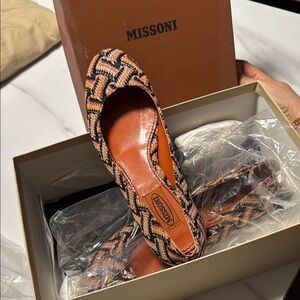 Missoni Women's Patterned Flats - Black and Brown